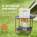 Folding Camping Table, Outdoor Portable Side Tables, Lightweight Fold Up Table, 600D Oxford Fabric & Steel Ultra Compact Work Table with Large Storage & Carry Bag, For Beach Picnic, 28.3"x24"-4
