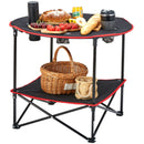 Folding Camping Table, Outdoor Portable Side Tables, Lightweight Fold Up Table, 600D Oxford Fabric & Steel Ultra Compact Work Table with Large Storage & Carry Bag, For Beach Picnic, 28.3"x24"-9