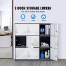 9 Doors Metal Storage Cabinet Employees Steel Storage Cabinet Office Gray-2