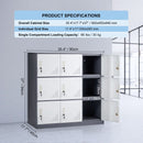 9 Doors Metal Storage Cabinet Employees Steel Storage Cabinet Office Gray-7