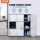 VEVOR 9 Doors Metal Storage Cabinet Employees Steel Storage Cabinet Office Gray-2