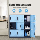9 Doors Metal Storage Cabinet Employees Steel Storage Cabinet Office Black-2