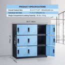 9 Doors Metal Storage Cabinet Employees Steel Storage Cabinet Office Black-7
