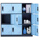 9 Doors Metal Storage Cabinet Employees Steel Storage Cabinet Office Black-11