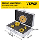 VEVOR Diamond Drill Bits 4PCS Diamond Hole Saw 25/35/50/68mm Tile Hole Saw Kit Vacuum Brazed Diamond Drill Bit 0.59in/15mm Segment Tile Hole Saw w Storage Case for Tile Ceramic Porcelain Marble Stone-7