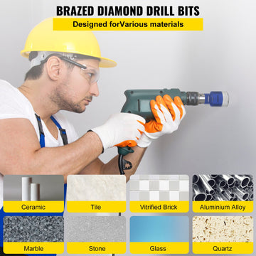 VEVOR Diamond Drill Bits 4PCS Diamond Hole Saw 35/40/50/68mm Tile Hole Saw Kit Vacuum Brazed Diamond Drill Bit 0.59in/15mm Segment Tile Hole Saw w Storage Case for Tile Ceramic Porcelain Marble Stone - 0