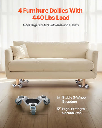 VEVOR Furniture Dolly 4 pcs Steel Tri-dolly Set Furniture Mover 200 kg Capacity