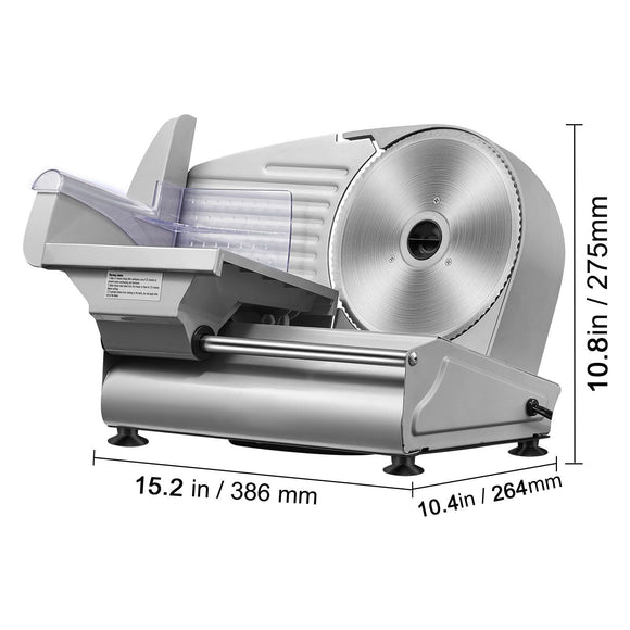 Meat Slicer, 180W Electric Deli Food Slicer with 7.5" SUS420 Stainless Steel Blade and Blade Guard, 0 - 0.6 inch Adjustable Thickness for Home Use, Easy to Clean, Cut Meat, Bread, Ham and Cheese