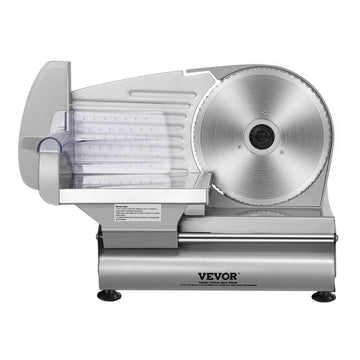 VEVOR Meat Slicer, 180W Electric Deli Food Slicer with 7.5" SUS420 Stainless Steel Blade and Blade Guard, 0 - 0.6 inch Adjustable Thickness for Home Use, Easy to Clean, Cut Meat, Bread, Ham and Cheese