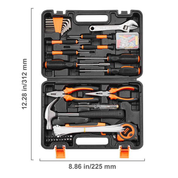 Tool Kit 132 Piece General Household Hand Tool Set with Portable Tool Case
