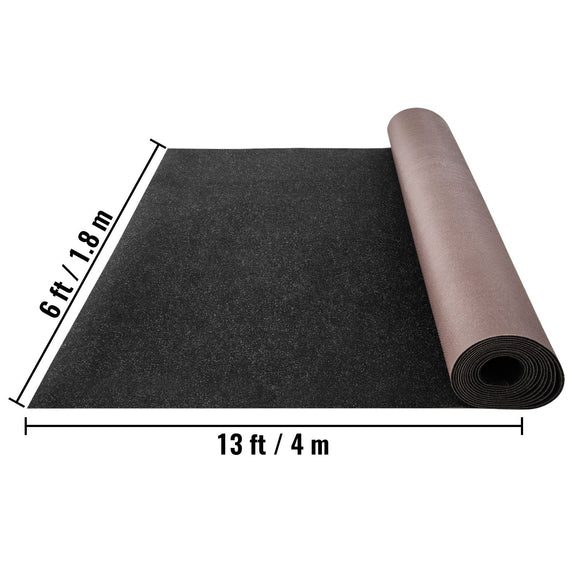 Bass Boat Carpet Cutpile Marine Carpet 6 x 13 ft Charcoal Black In/Outdoor