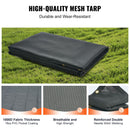Dump Truck Mesh Tarp, 5 x 14 ft, PVC Coated Black Heavy Duty Cover with 5.5" 18oz Double Pocket, Brass Grommets, Reinforced Double Needle Stitch Webbing Fits Manual or Electric Dump Truck System-2