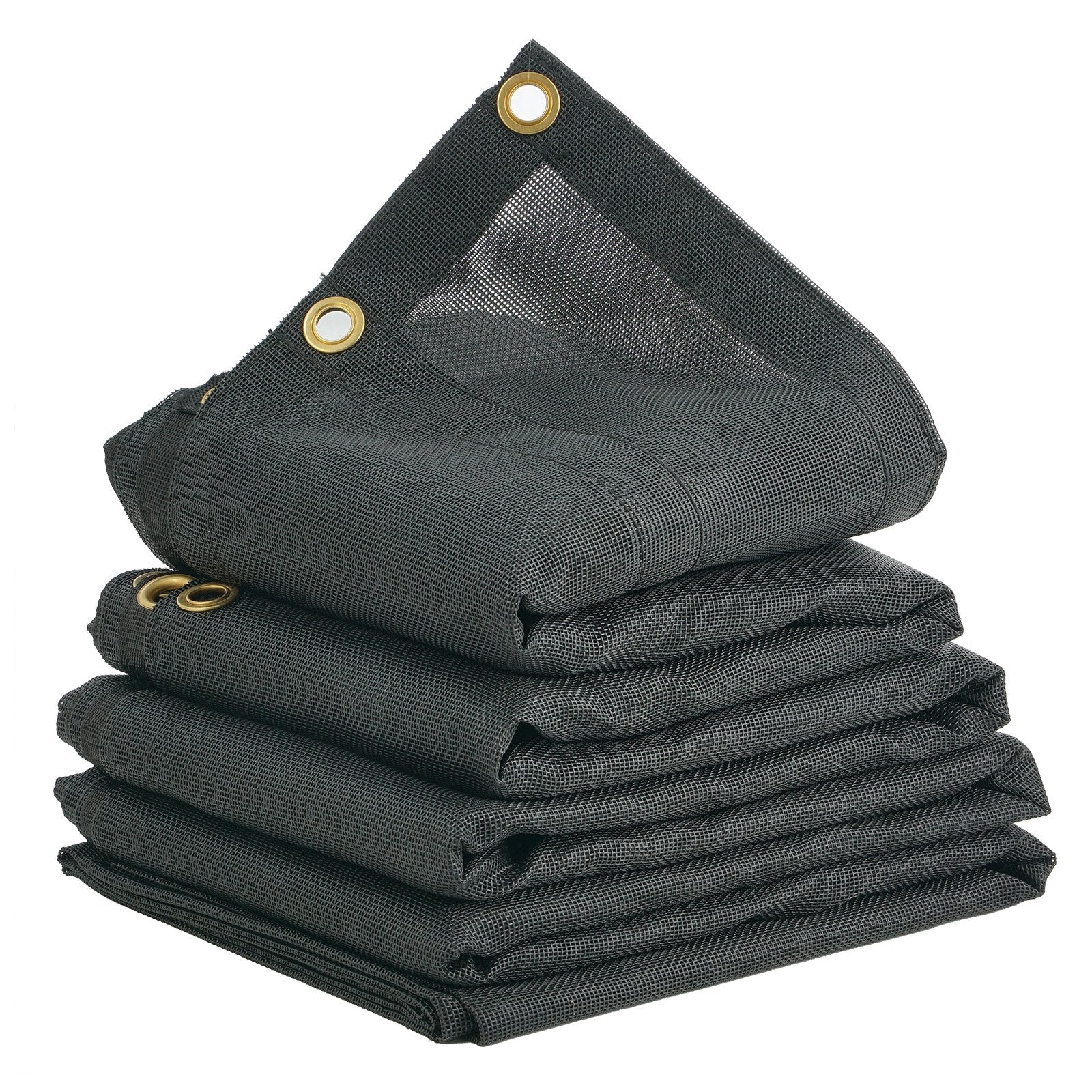 VEVOR Dump Truck Mesh Tarp, 5 x 14 ft, PVC Coated Black Heavy Duty Cover with 5.5" 18oz Double Pocket, Brass Grommets, Reinforced Double Needle Stitch Webbing Fits Manual or Electric Dump Truck System
