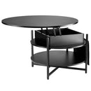 Lift Top Coffee Table 35.3" Round Coffee Table for Living Room Black-10