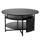 Lift Top Coffee Table 35.3" Round Coffee Table for Living Room Black-11