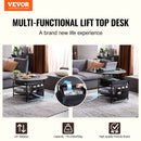 VEVOR Lift Top Coffee Table 35.3" Round Coffee Table for Living Room Black-2