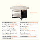Lift Top Coffee Table 35.3" Round Coffee Table for Living Room White-7