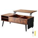 Lift Top Coffee Table 39.4 in Rectangle Coffee Table for Living Room Brown-1