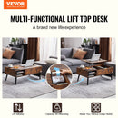 VEVOR Lift Top Coffee Table 39.4 in Rectangle Coffee Table for Living Room Brown-2