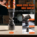 Hole Saw Kit, 18 PCS Saw Blades, 6 Drill Bits, 1 Hex Wrench, Bi Metal M42 Hole Saw Set with Carrying Case, General Purpose Size from 3/4" to 4-1/2", Ideal for Wood Board, Iron and Plastic Plate-6