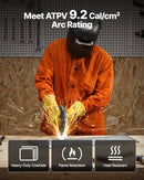 VEVOR Flame-Resistant Welding Jacket Heavy Duty Leather Welding Jacket XL Size-2