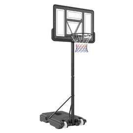 VEVOR Basketball Hoop, 4-10 ft Adjustable Height Portable Backboard System, 44 inch Basketball Hoop & Goal, Kids & Adults Basketball Set with Wheels, Stand, and Fillable Base, for Outdoor/Indoor
