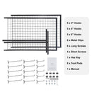 2' x 5.6' Grid Wall Panels Tower, 2 Packs Wire Gridwall Display Racks with T-Base Floorstanding, Double Side Gridwall Panels for Art Craft Shows, Retail Display with Extra Clips and Hooks-7