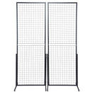 2' x 5.6' Grid Wall Panels Tower, 2 Packs Wire Gridwall Display Racks with T-Base Floorstanding, Double Side Gridwall Panels for Art Craft Shows, Retail Display with Extra Clips and Hooks-11
