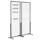 VEVOR 2' x 5.6' Grid Wall Panels Tower, 2 Packs Wire Gridwall Display Racks with T-Base Floorstanding, Double Side Gridwall Panels for Art Craft Shows, Retail Display with Extra Clips and Hooks-9