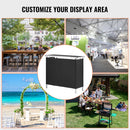 Folding Portable Bar Table, Tradeshow Podium Table for Indoor, Outdoor, Party, Picnic, Exhibition, Includes Carrying Case, Storage Shelf and Black Skirt, 38.39" x 15.16" x 34.25“-6