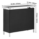 Folding Portable Bar Table, Tradeshow Podium Table for Indoor, Outdoor, Party, Picnic, Exhibition, Includes Carrying Case, Storage Shelf and Black Skirt, 38.39" x 15.16" x 34.25“-8