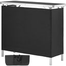 Folding Portable Bar Table, Tradeshow Podium Table for Indoor, Outdoor, Party, Picnic, Exhibition, Includes Carrying Case, Storage Shelf and Black Skirt, 38.39" x 15.16" x 34.25“-9