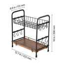 2 Tier Coffee Bar Organizer for Countertop w/ 12 Movable Hooks Mug Holder-8
