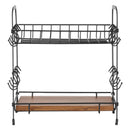 2 Tier Coffee Bar Organizer for Countertop w/ 12 Movable Hooks Mug Holder-10