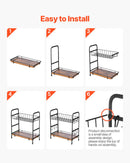 VEVOR 2 Tier Coffee Bar Organizer for Countertop w/ 12 Movable Hooks Mug Holder-6