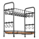 VEVOR 2 Tier Coffee Bar Organizer for Countertop w/ 12 Movable Hooks Mug Holder-8