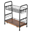 VEVOR 2 Tier Coffee Bar Organizer for Countertop w/ 12 Movable Hooks Mug Holder-10