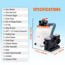 VEVOR Sand Filter Above Ground with 285W Pool Pump 10,000 L/H Flow 6-Way Valve-6
