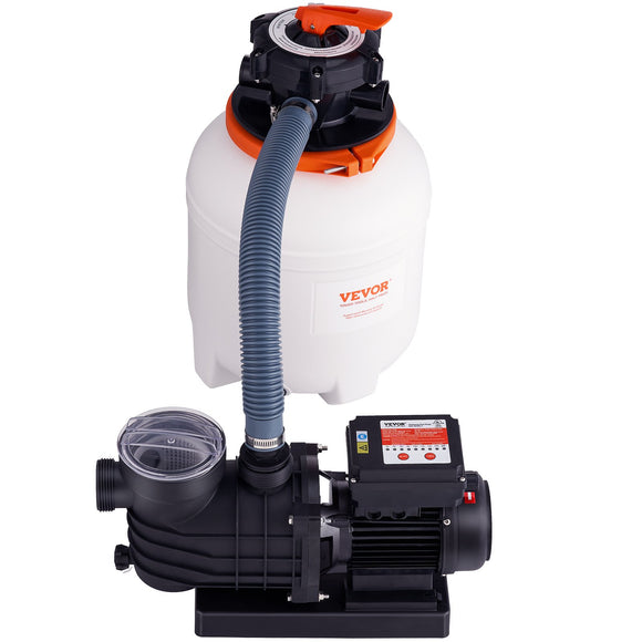 VEVOR Sand Filter Above Ground with 285W Pool Pump 10,000 L/H Flow 6-Way Valve