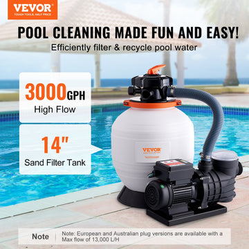 VEVOR Sand Filter Above Ground with 450W Pool Pump 13,000 L/H Flow 6-Way Valve - 0