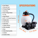 VEVOR Sand Filter Above Ground with 450W Pool Pump 13,000 L/H Flow 6-Way Valve-6