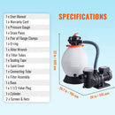 Sand Filter Above Ground with 850W Pool Pump 18,000 L/H Flow 6-Way Valve-7