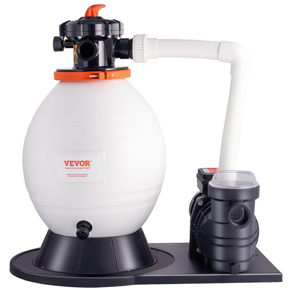 VEVOR Sand Filter Above Ground with 850W Pool Pump 18,000 L/H Flow 6-Way Valve