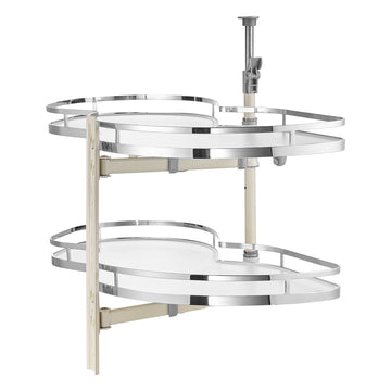 Swing Left Blind Corner Cabinet, Pull Out Organizer for 36 inch Width Blind Cabinet, 2 Tier Height Adjustable Swing Tray, Soft Close Kitchen Cloud Blind Organizer, Left Open