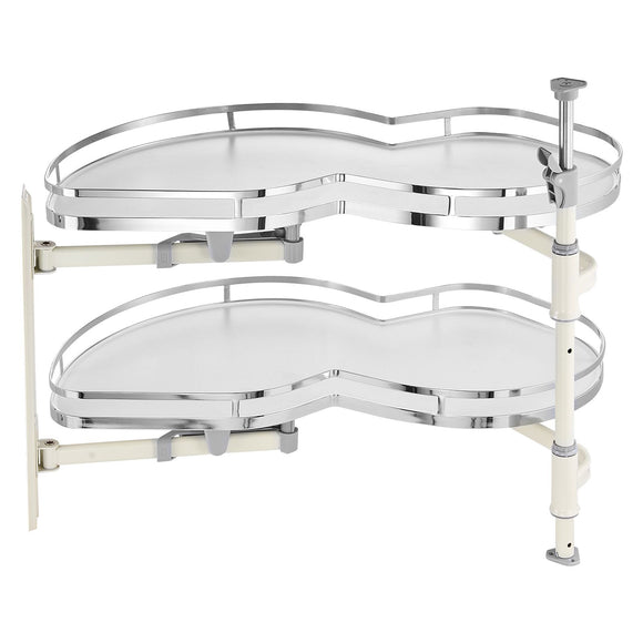 Swing Left Blind Corner Cabinet, Pull Out Organizer for 36 inch Width Blind Cabinet, 2 Tier Height Adjustable Swing Tray, Soft Close Kitchen Cloud Blind Organizer, Left Open