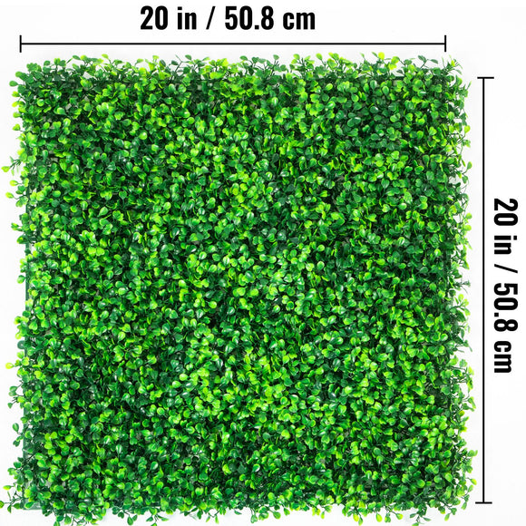 Artificial Boxwood Panels, 20 PCS 20\"x20\" Boxwood Hedge Wall Panels, PE Artificial Grass Backdrop Wall 1.6\", Privacy Hedge Screen for Decoration of Outdoor, Indoor, Garden, Fence, and Backyar