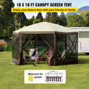 Pop-up Camping Gazebo Camping Canopy Shelter 6 Sided 10' x 10' Sun Shade-2