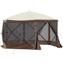 Pop-up Camping Gazebo Camping Canopy Shelter 6 Sided 10' x 10' Sun Shade-10