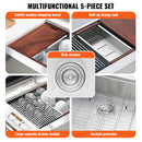 Farmhouse Kitchen Sink, 304 Stainless Steel Drop-In Sinks, Top Mount Single Bowl Basin with Ledge & Accessories, Household Dishwasher Sinks for Workstation, Prep Kitchen, and Bar Sink, 36 inch-3