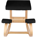 Wooden Ergonomic Kneeling Chair Memory Seat Cushion Relieving Body Black-9